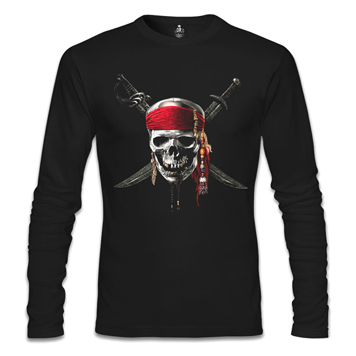 Pirates of Caribbean Kurukafa Siyah Erkek Sweatshirt