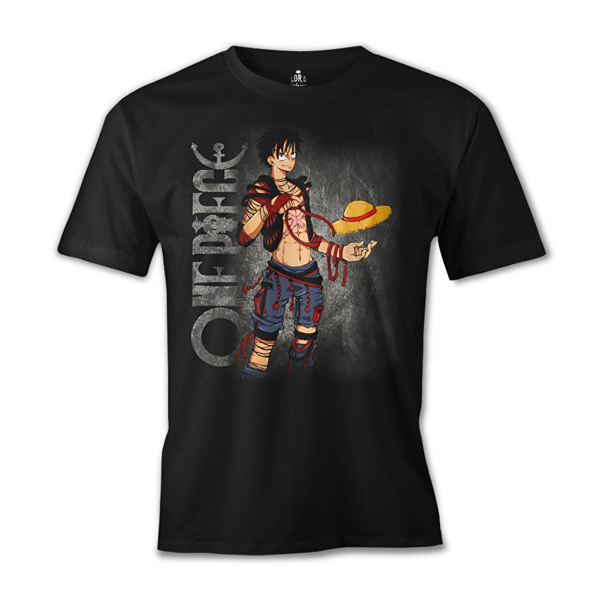 One Piece - Luffy Siyah Erkek Tshirt