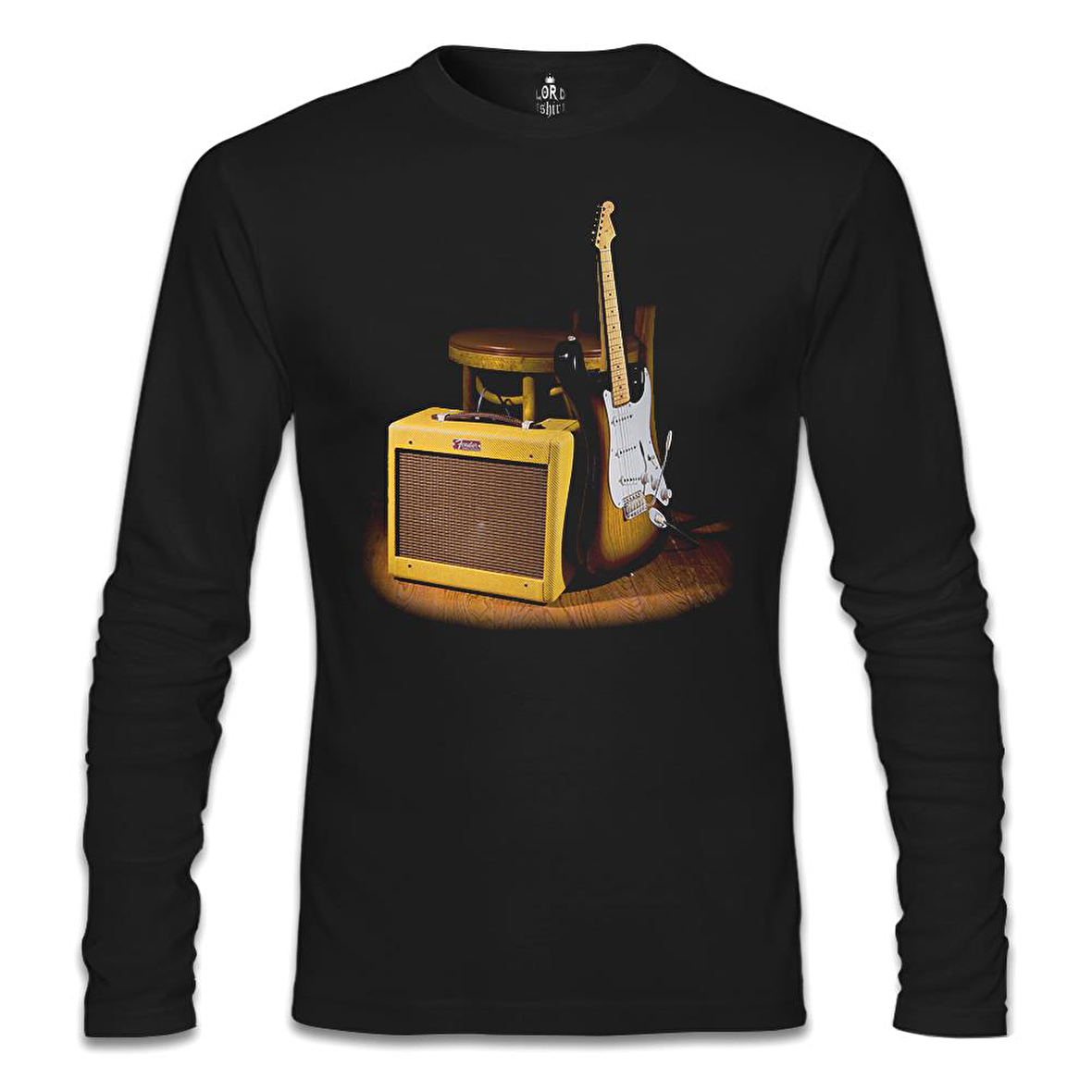 Fender and the Rock 'n Roll Siyah Erkek Sweatshirt