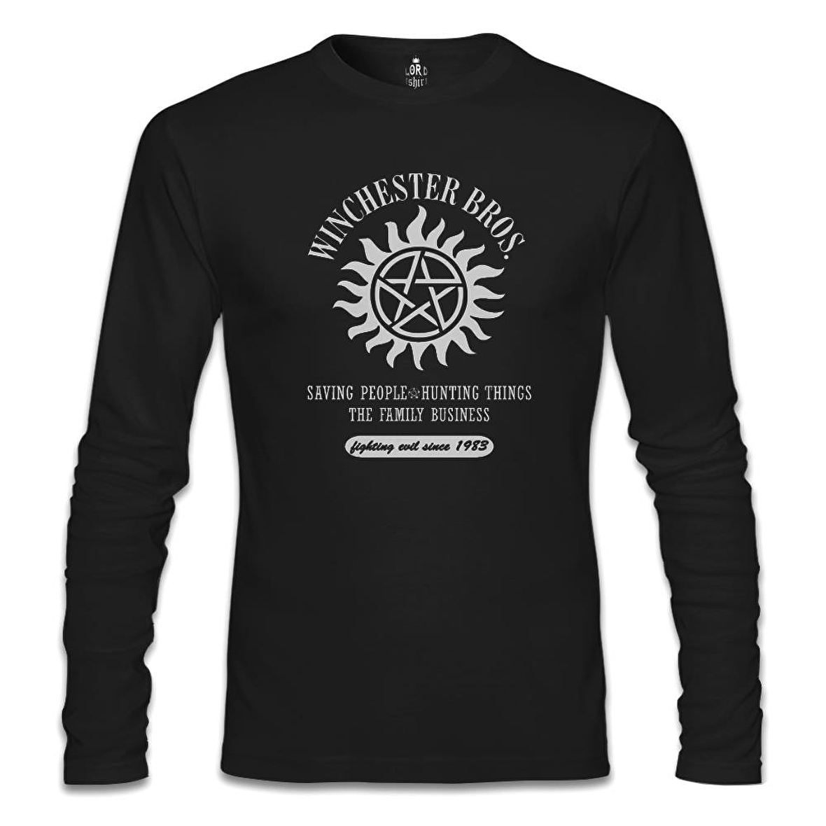 Supernatural - Winchester Bros. Siyah Erkek Sweatshirt