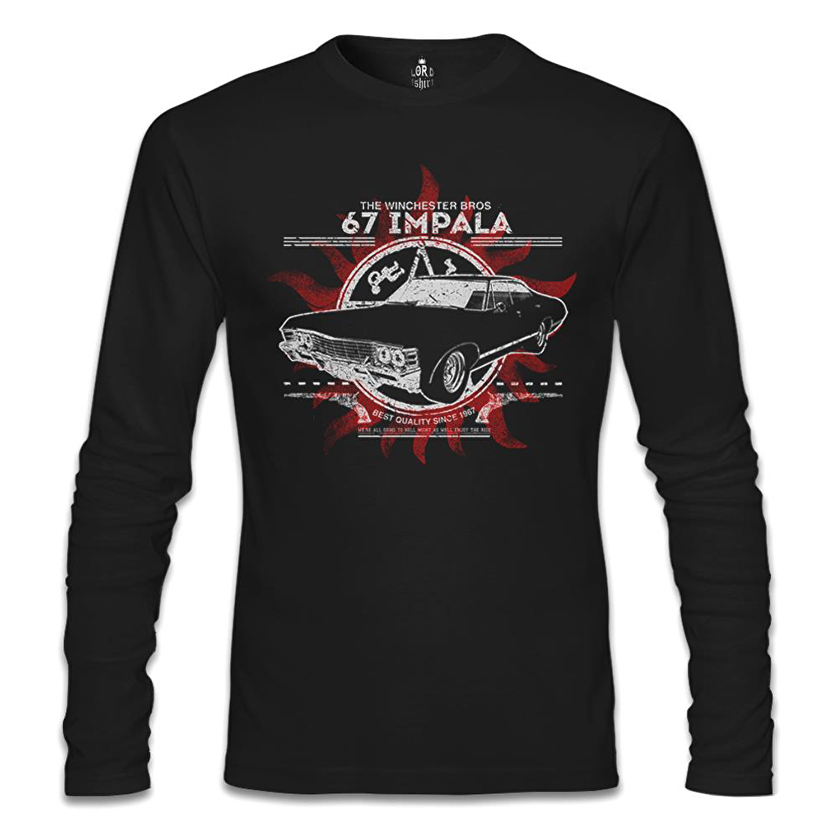 Supernatural - 67 Impala Siyah Erkek Sweatshirt