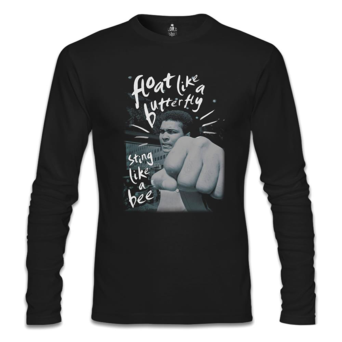 Muhammad Ali - Float Like a Butterfly Siyah Erkek Sweatshirt