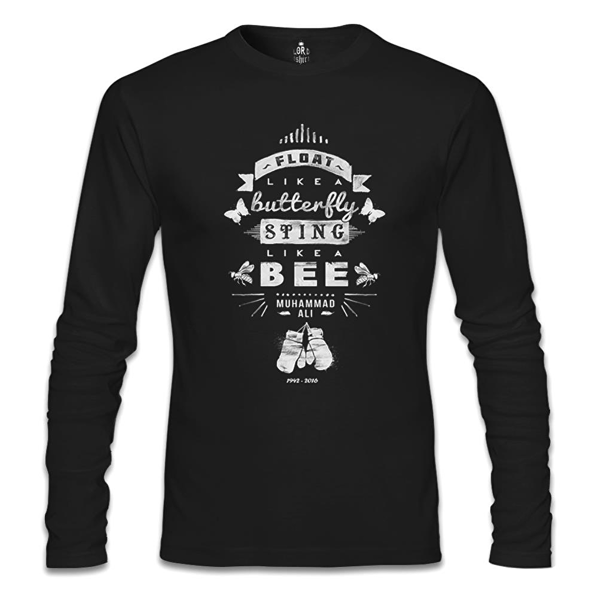 Muhammad Ali - Sting Like a Bee Siyah Erkek Sweatshirt