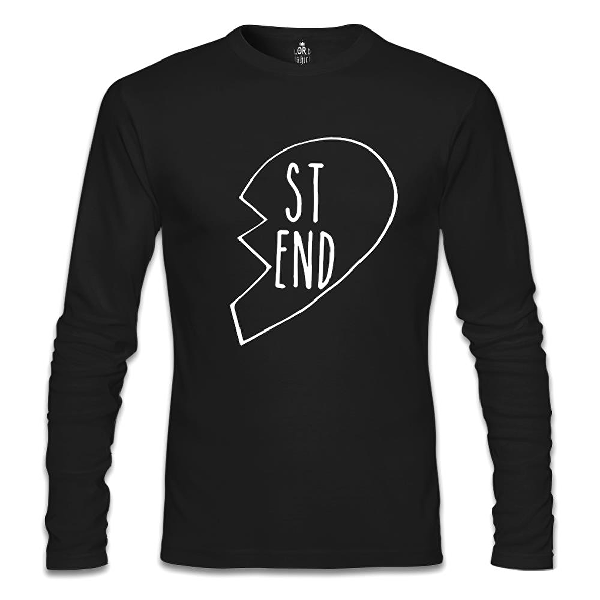 Best Friends Kalp 1/2 - 2 Siyah Erkek Sweatshirt