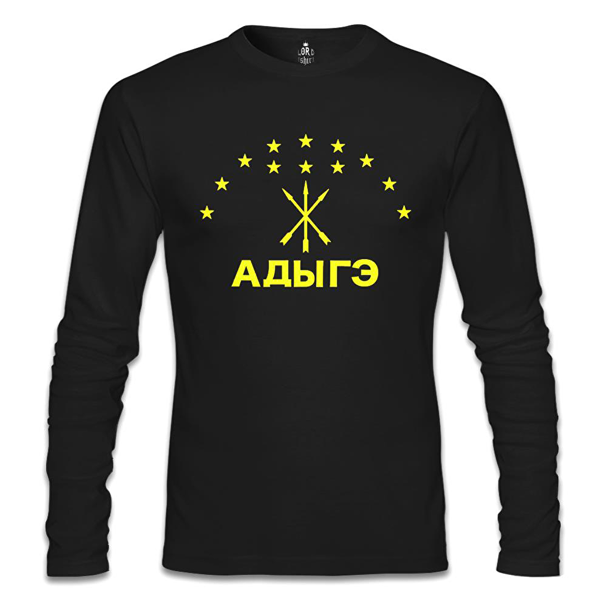 Adige Bayrağı- Kafkasya Çerkes Siyah Erkek Sweatshirt