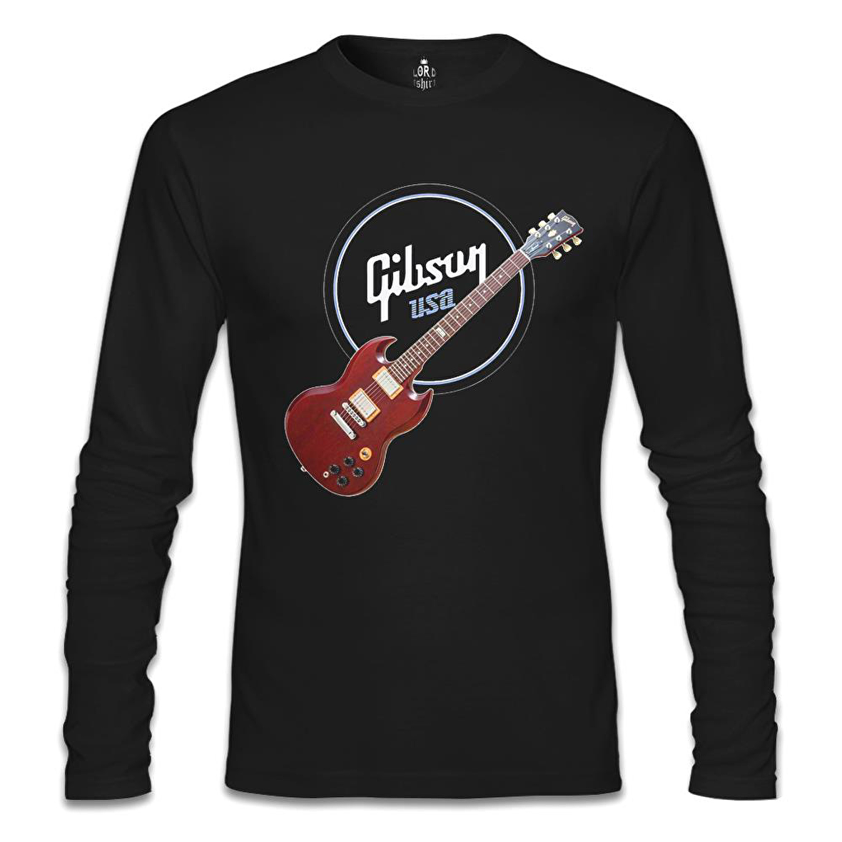 Gitar - Gibson - USA Siyah Erkek Sweatshirt