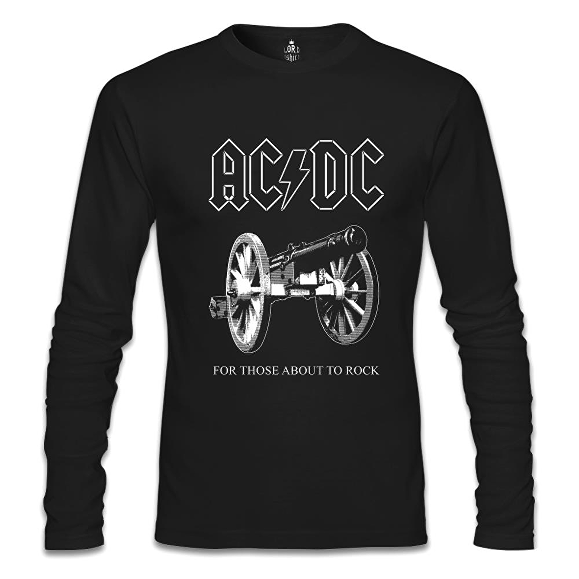 AC DC - For Those About To Rock Cover Siyah Erkek Sweatshirt