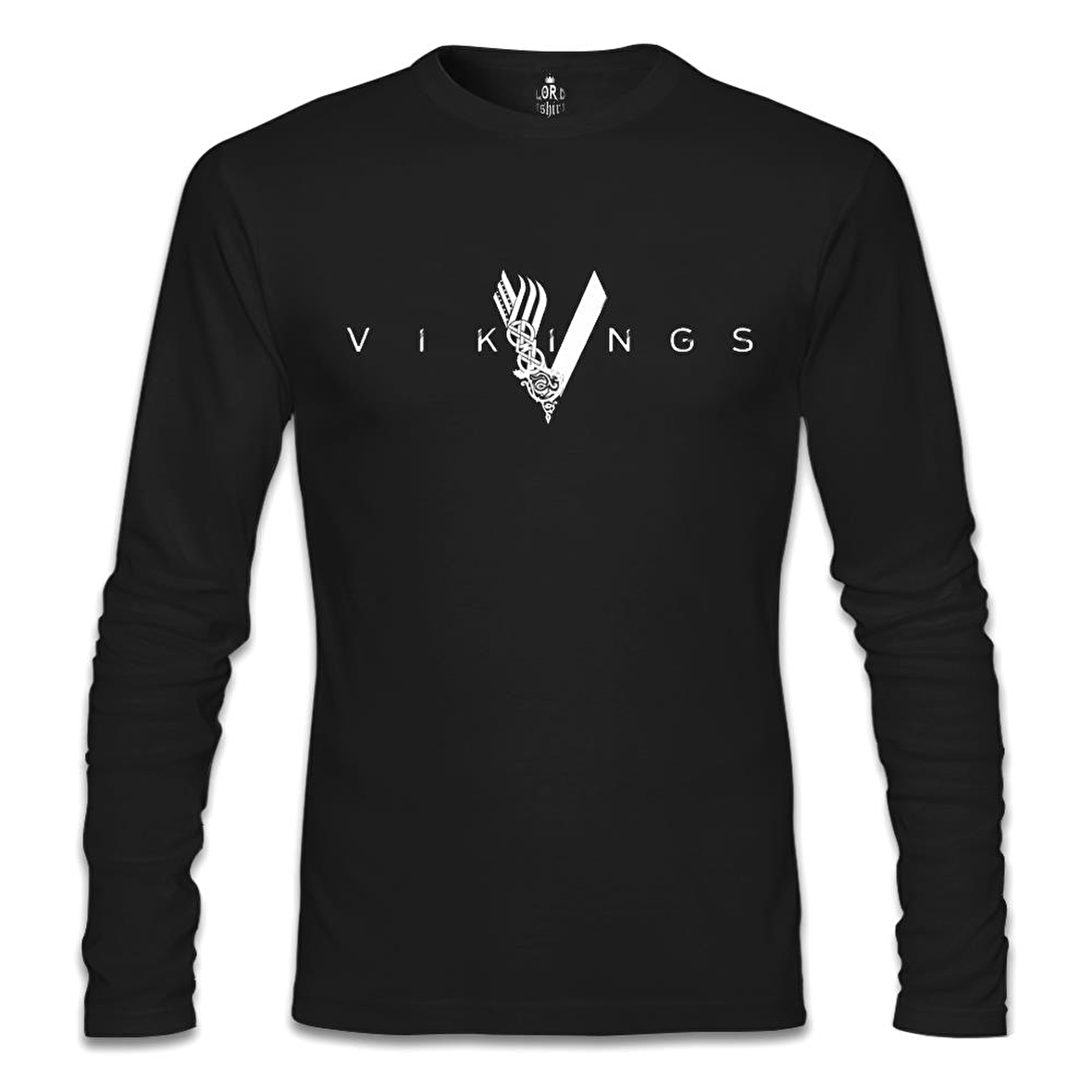 Vikings - Logo Siyah Erkek Sweatshirt