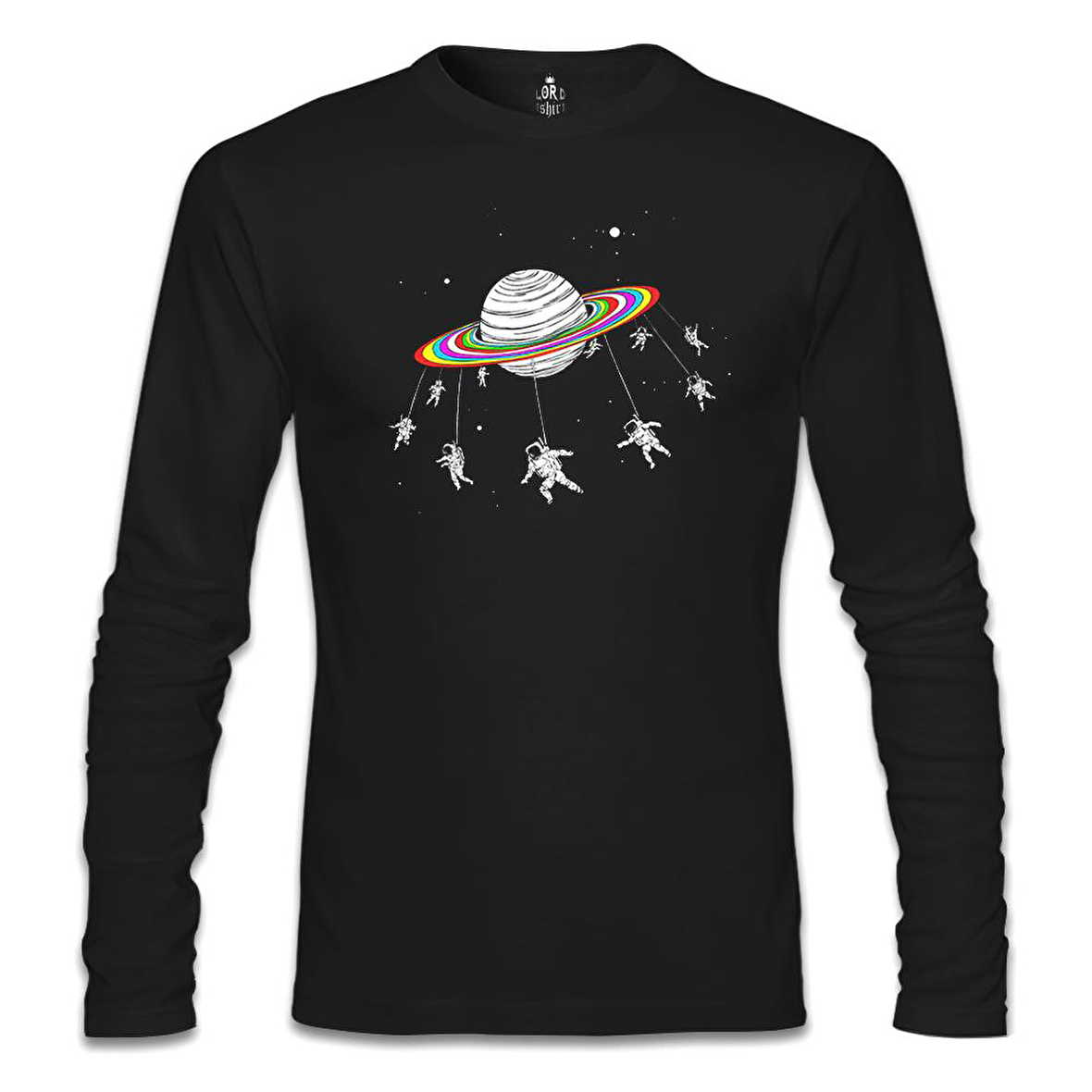 Swing Astronot Siyah Erkek Sweatshirt