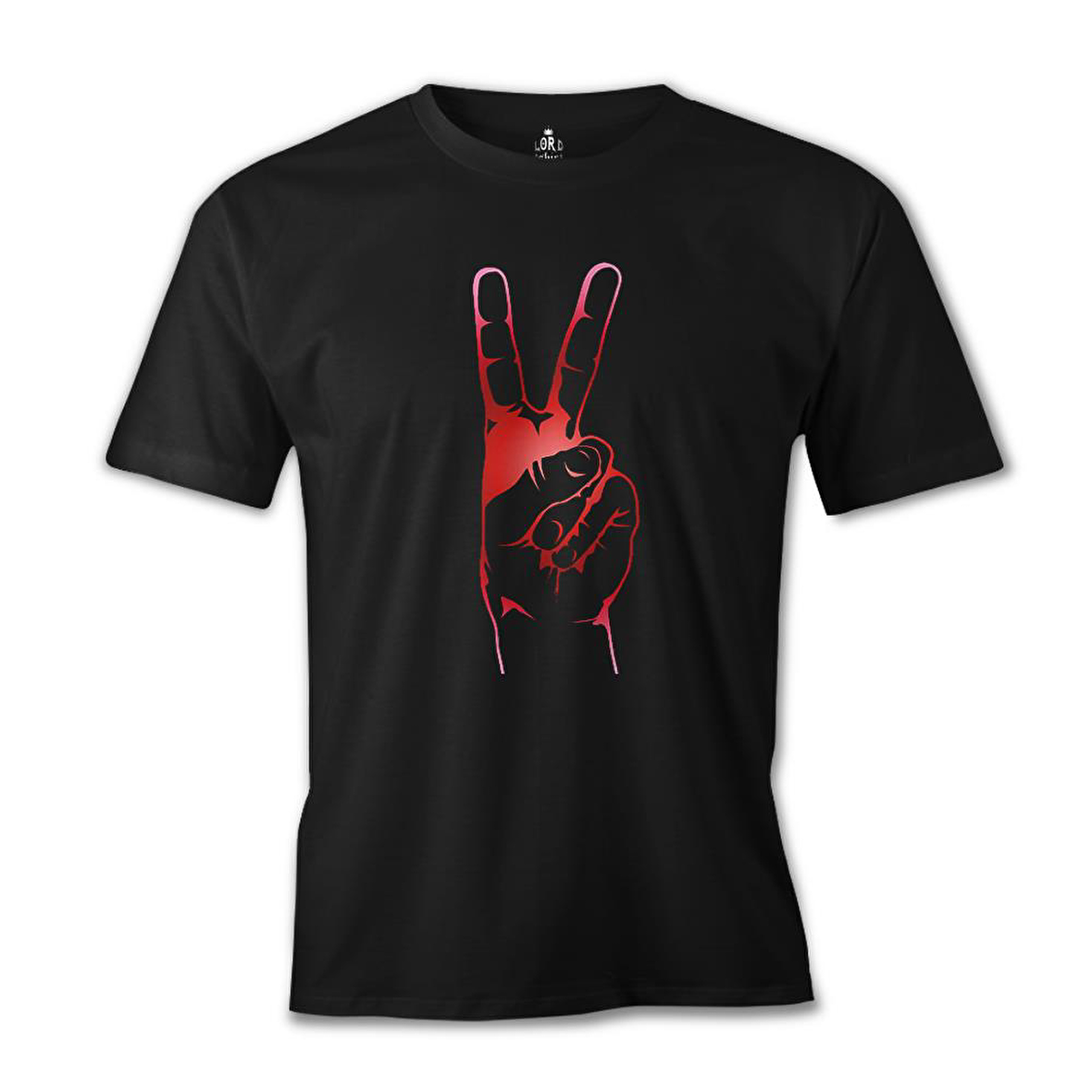 Zafer İşareti Siyah Erkek Tshirt