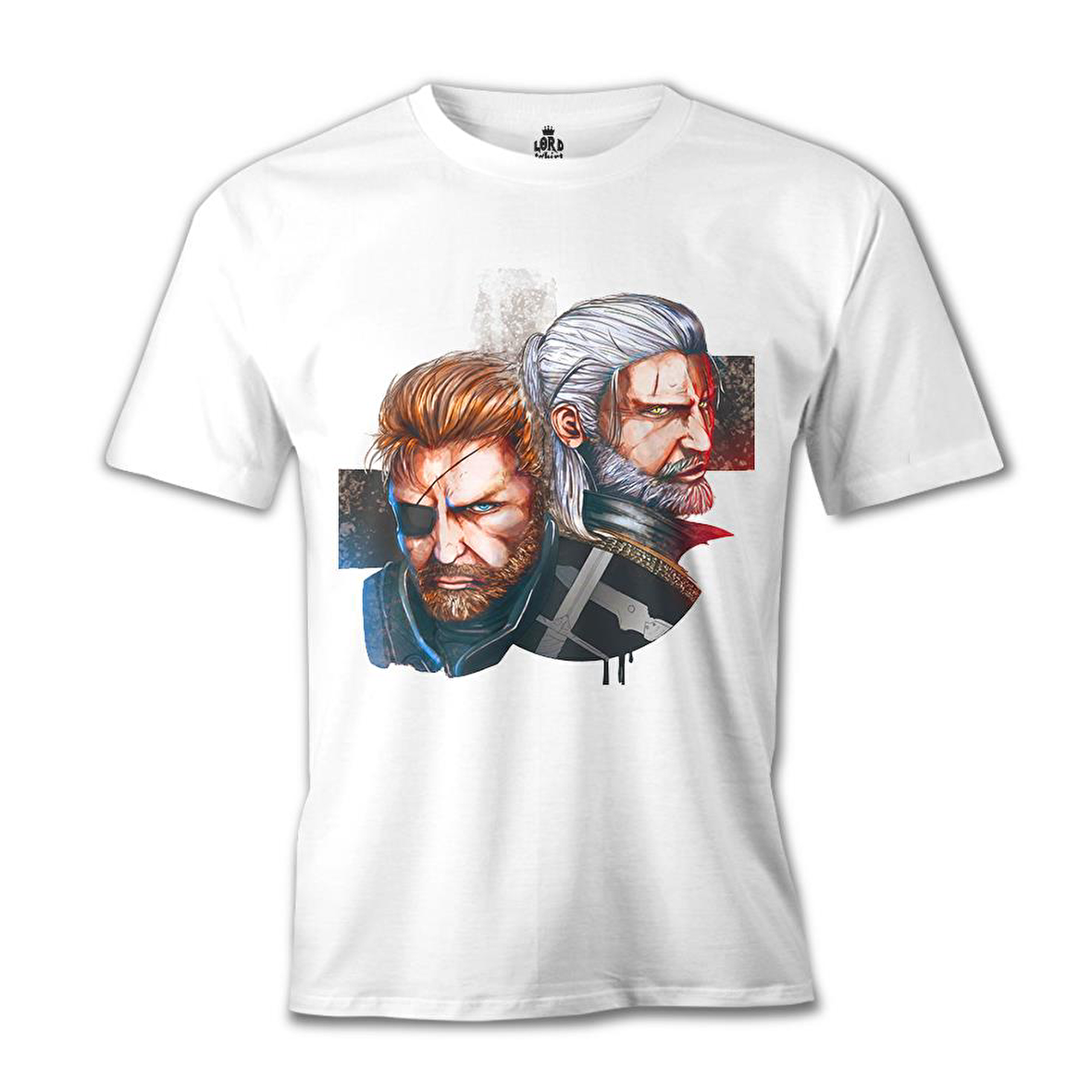 The Witcher - Geralt vs Solid Snake Beyaz Erkek Tshirt