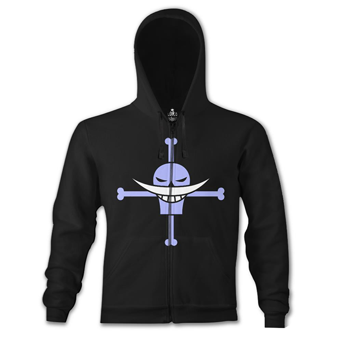 One Piece - Roger Siyah Erkek Kapşonlu