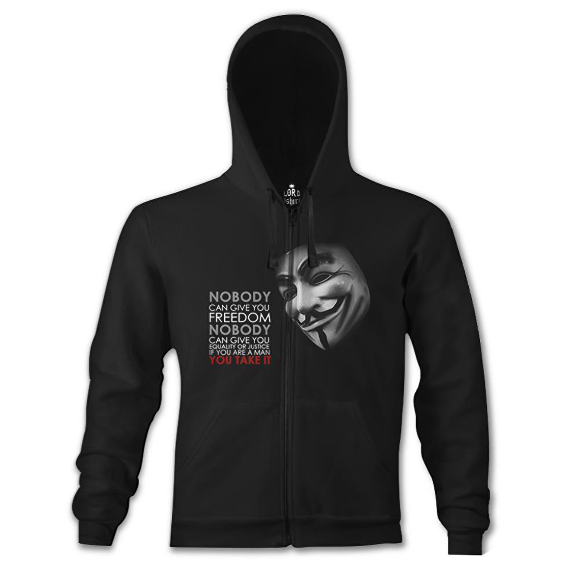 Vandetta - Freedom Siyah Erkek Kapşonlu