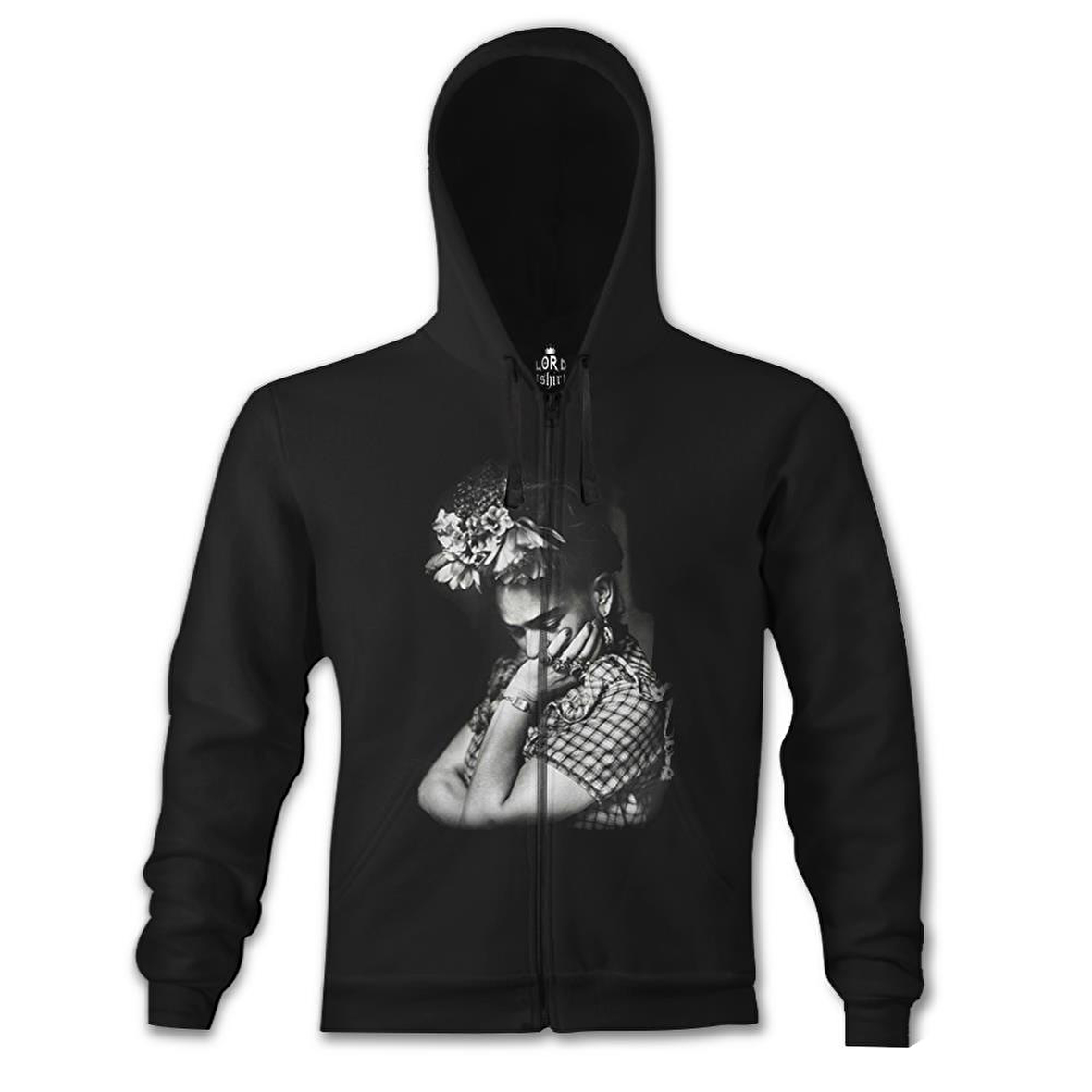 Frida Kahlo Siyah Erkek Kapşonlu