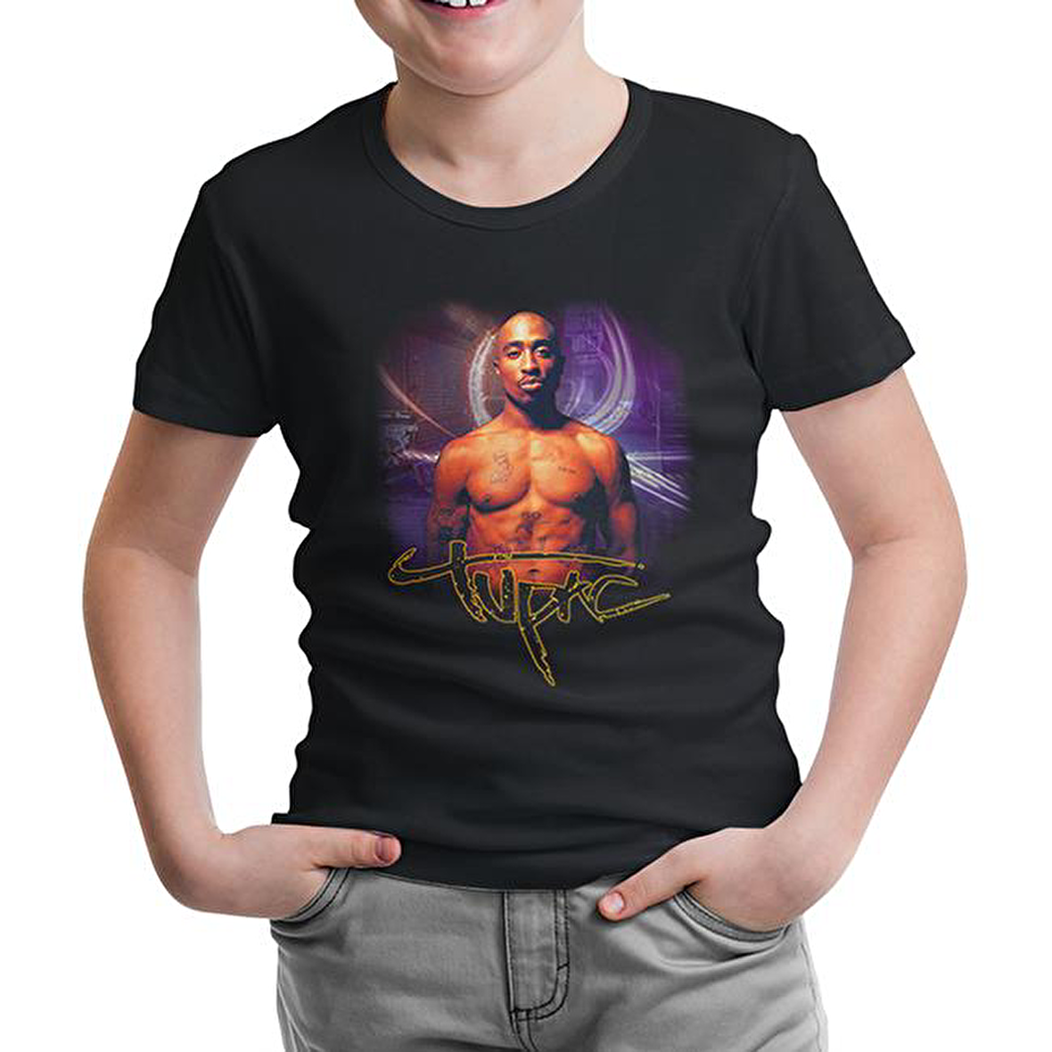 Tupac Shakur Siyah Çocuk Tshirt