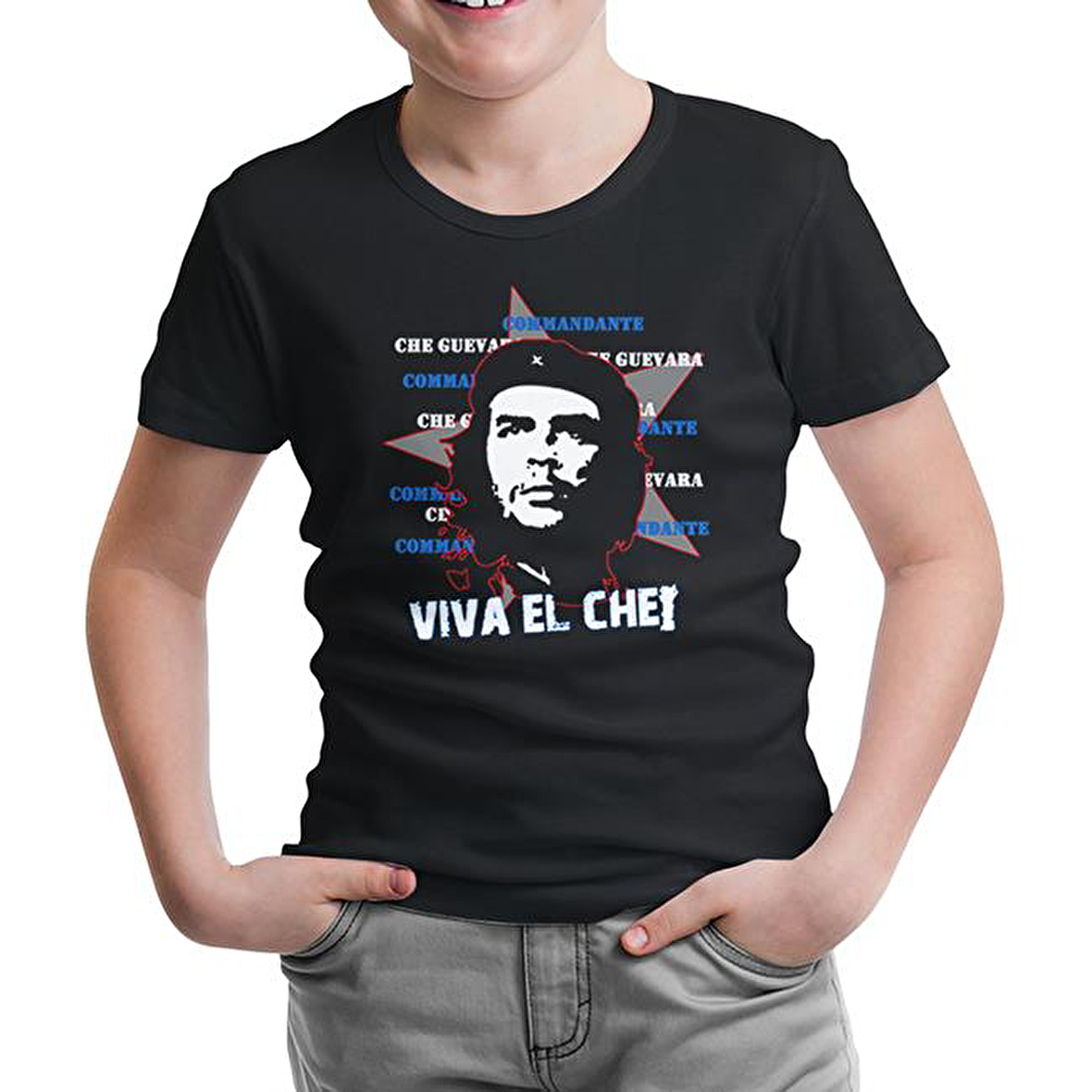 Che Guevara - Viva Siyah Çocuk Tshirt