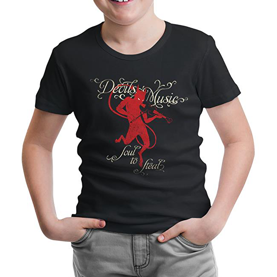 Devil Siyah Çocuk Tshirt