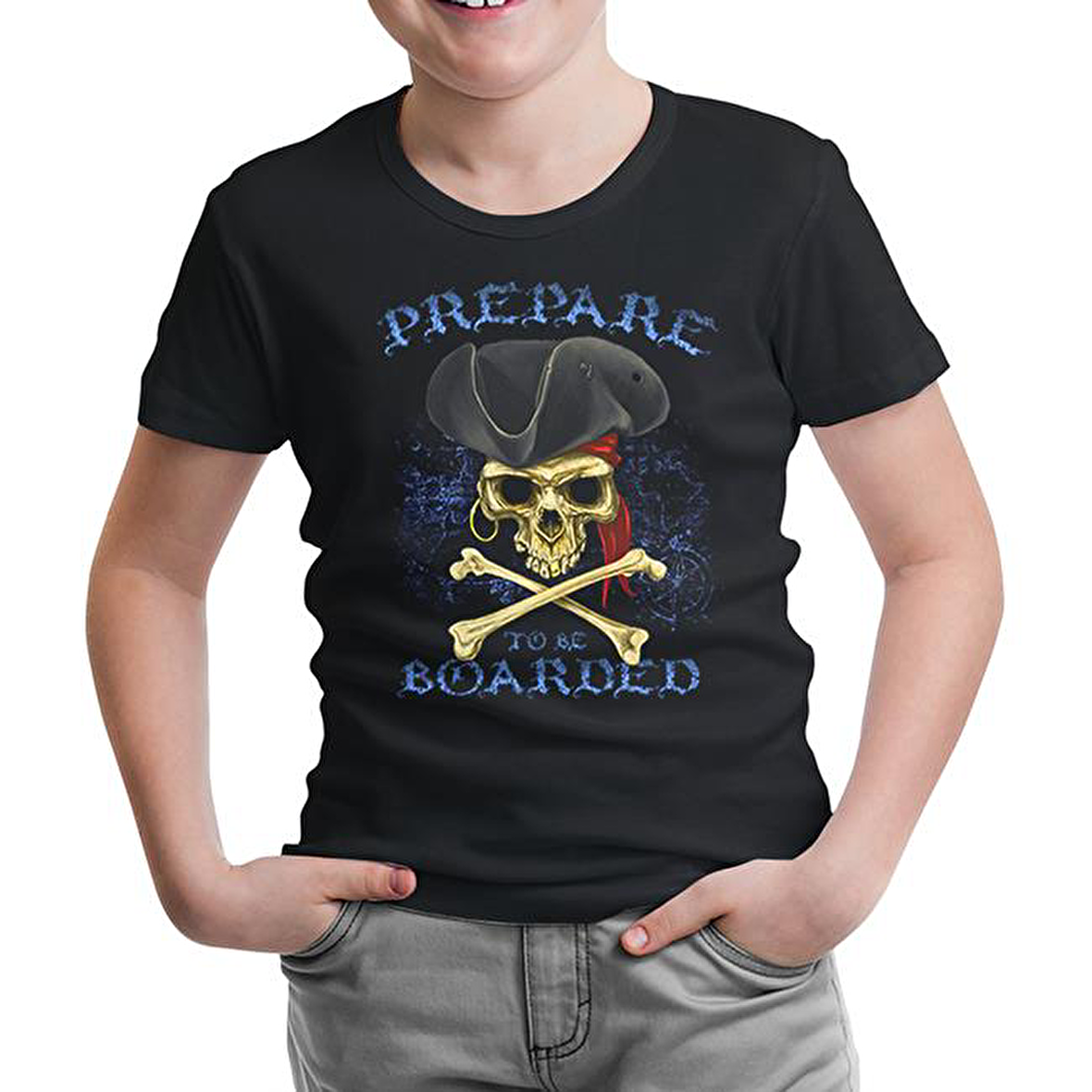 All Seas Pirate Kurukafa Siyah Çocuk Tshirt