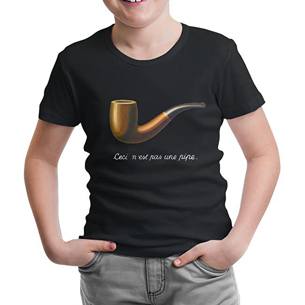 C'est ne pas Une Pipe Siyah Çocuk Tshirt