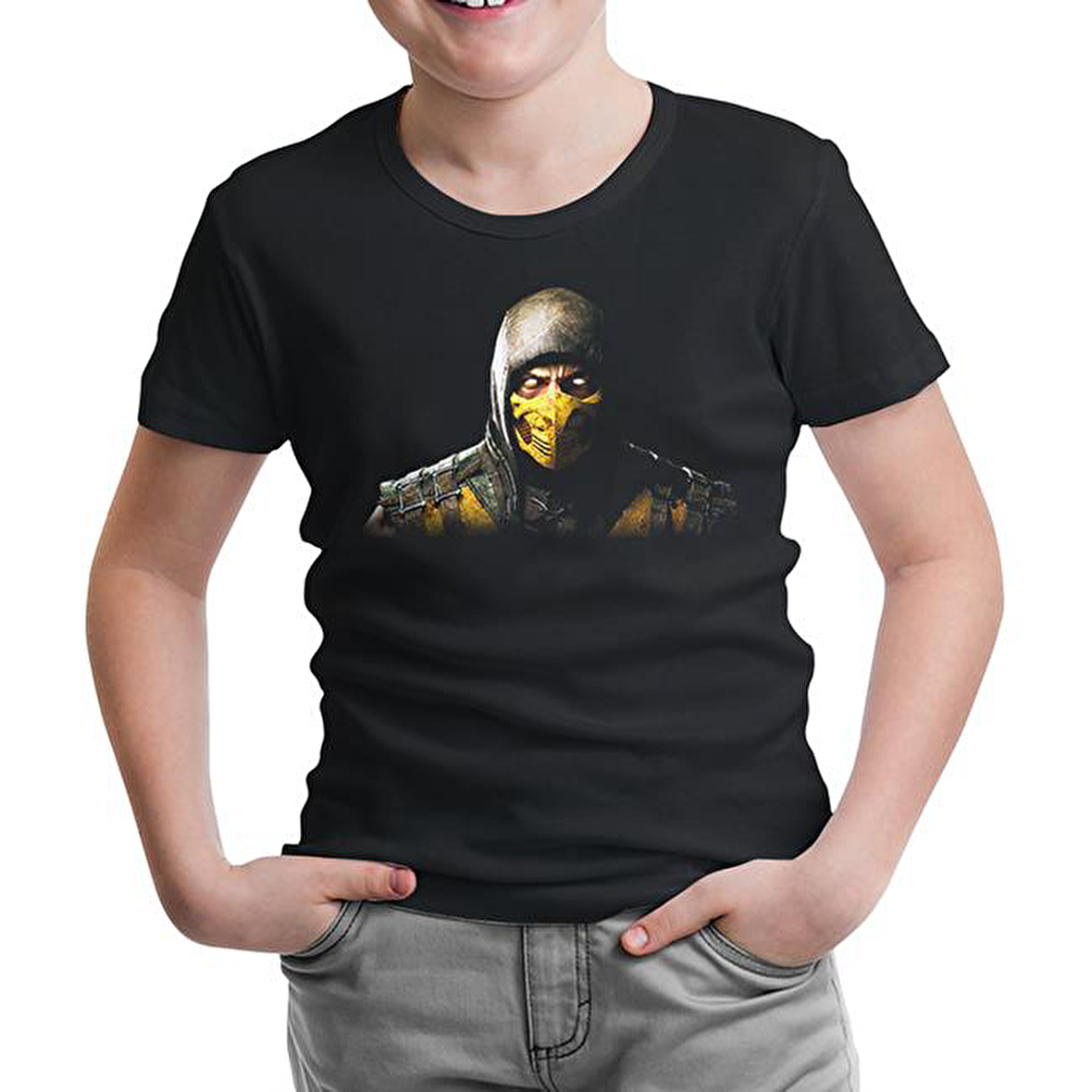 Mortal Combat - Scorpion Siyah Çocuk Tshirt