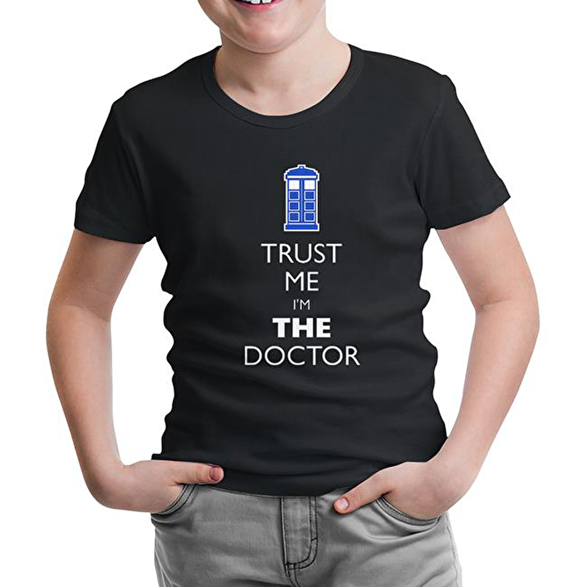 Doctor Who - Trust me I'm a Doctor Siyah Çocuk Tshirt