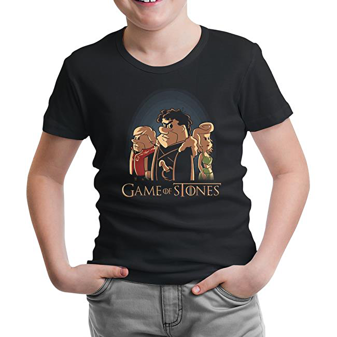 Game of Stones Siyah Çocuk Tshirt
