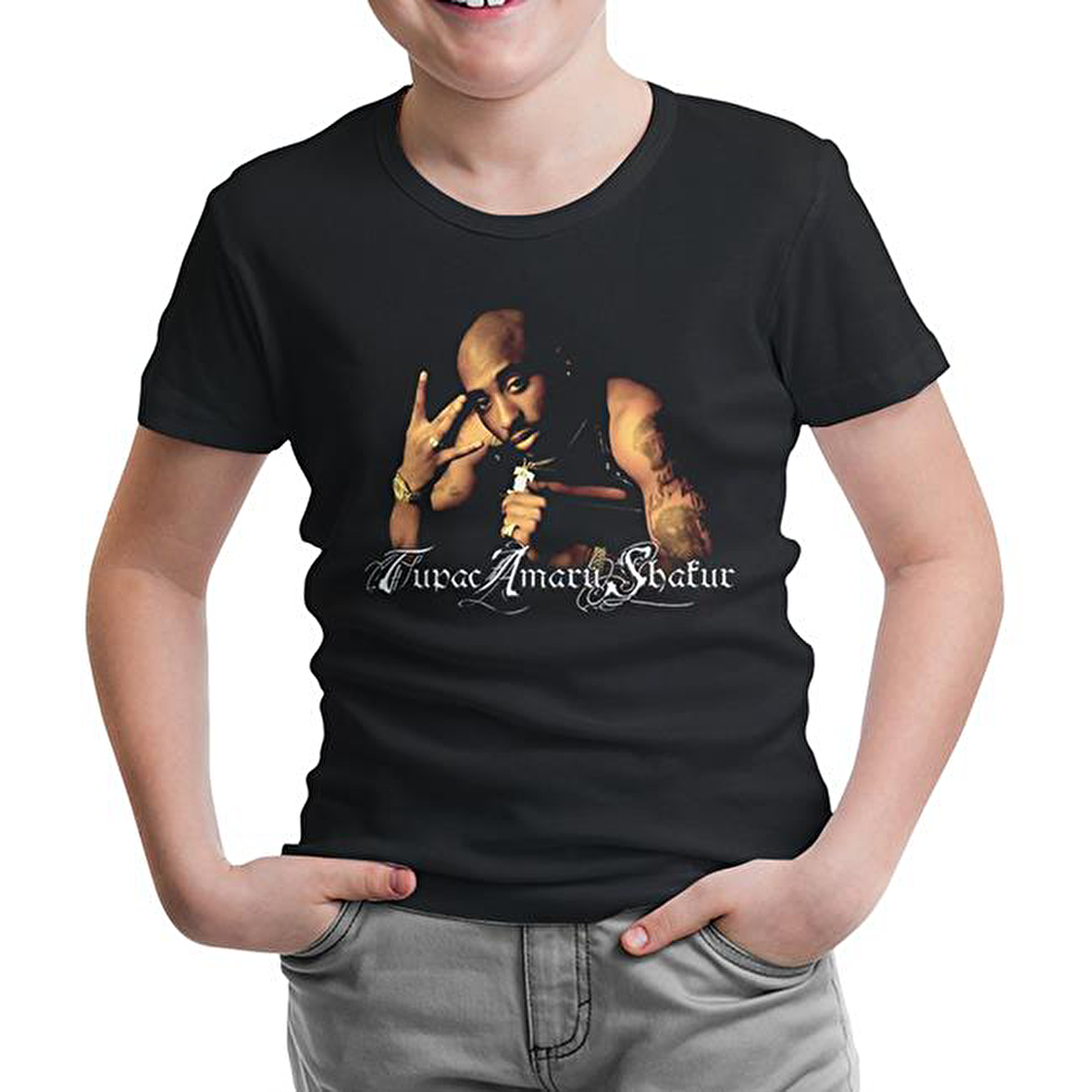Tupac Shakur 2 Siyah Çocuk Tshirt