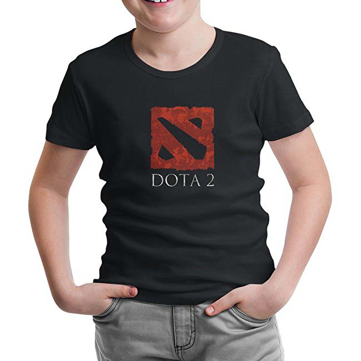 Dota 2 - Logo2 Siyah Çocuk Tshirt