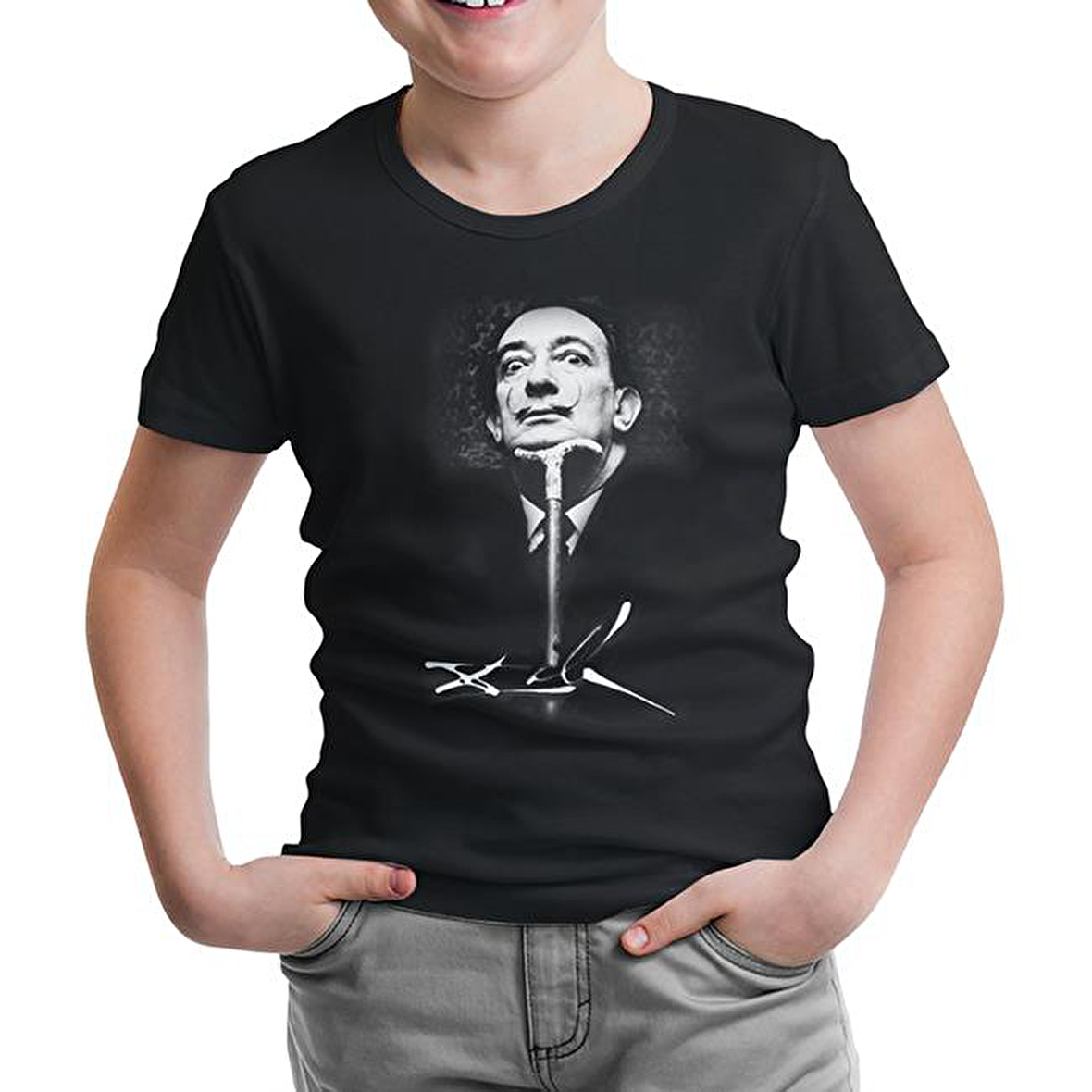 Salvador Dali Siyah Çocuk Tshirt