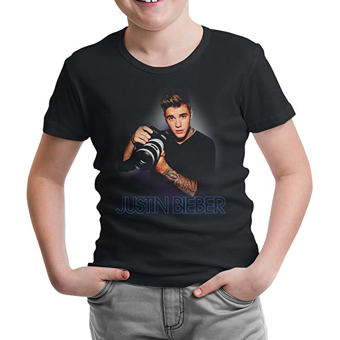 Justin Bieber - Paparazzi Siyah Çocuk Tshirt