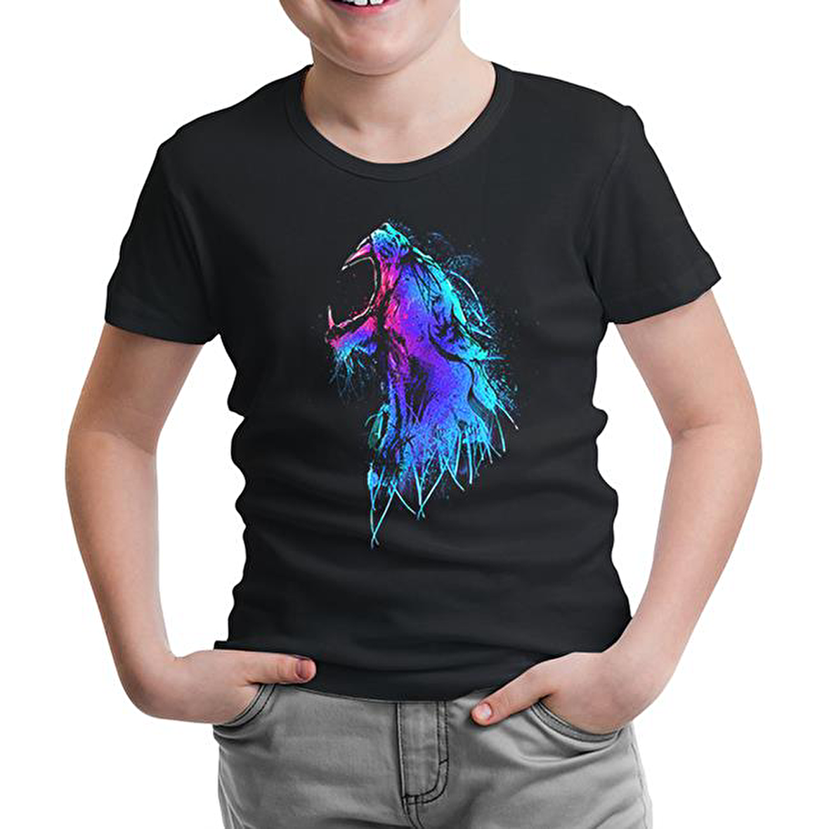 Howling Siyah Çocuk Tshirt