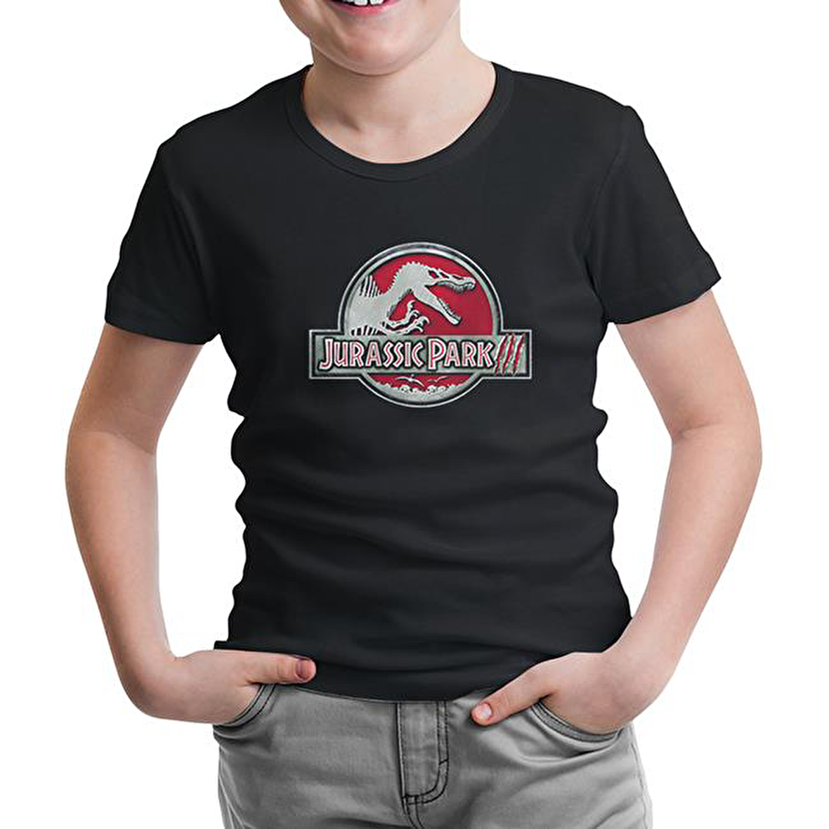 Jurassic Park - Logo Siyah Çocuk Tshirt