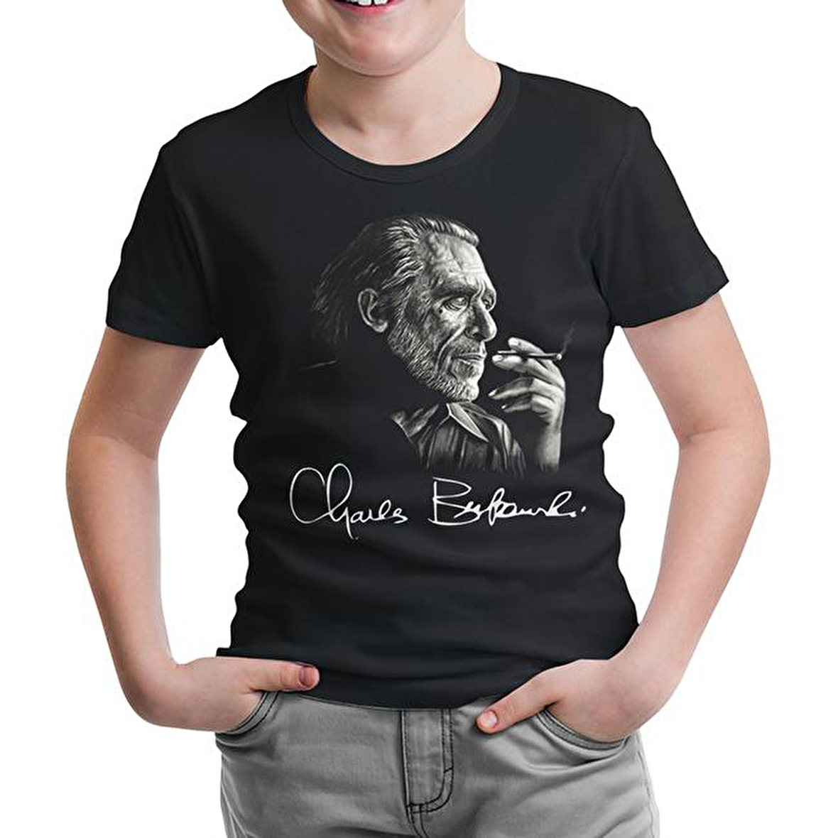 Charles Bukowski Siyah Çocuk Tshirt