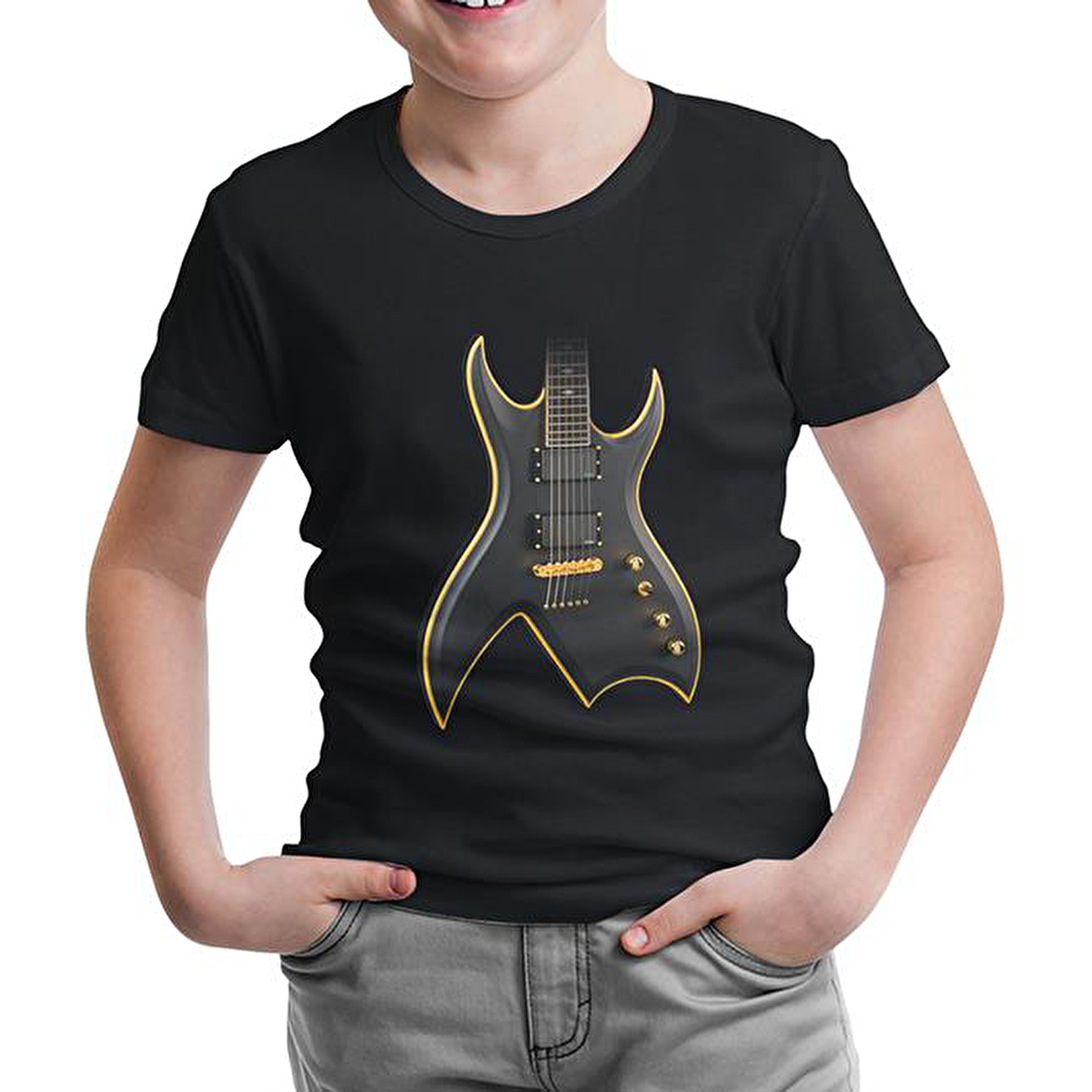 Gitar Siyah Çocuk Tshirt