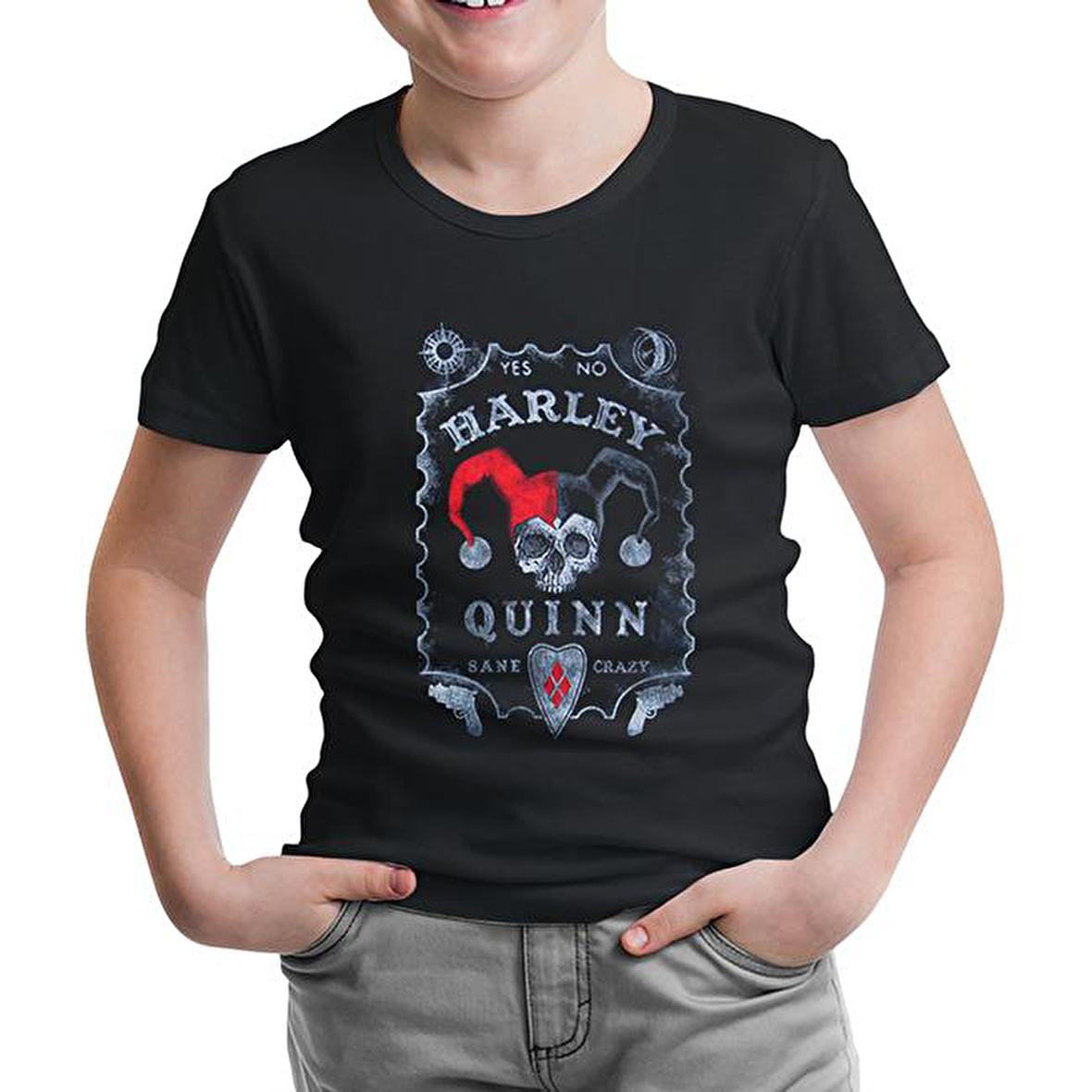 Harley Quinn - Sane Crazy Siyah Çocuk Tshirt