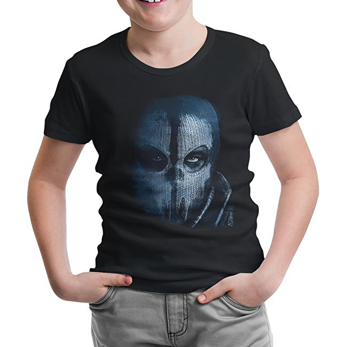 Call of Duty - Ghosts Mask Siyah Çocuk Tshirt
