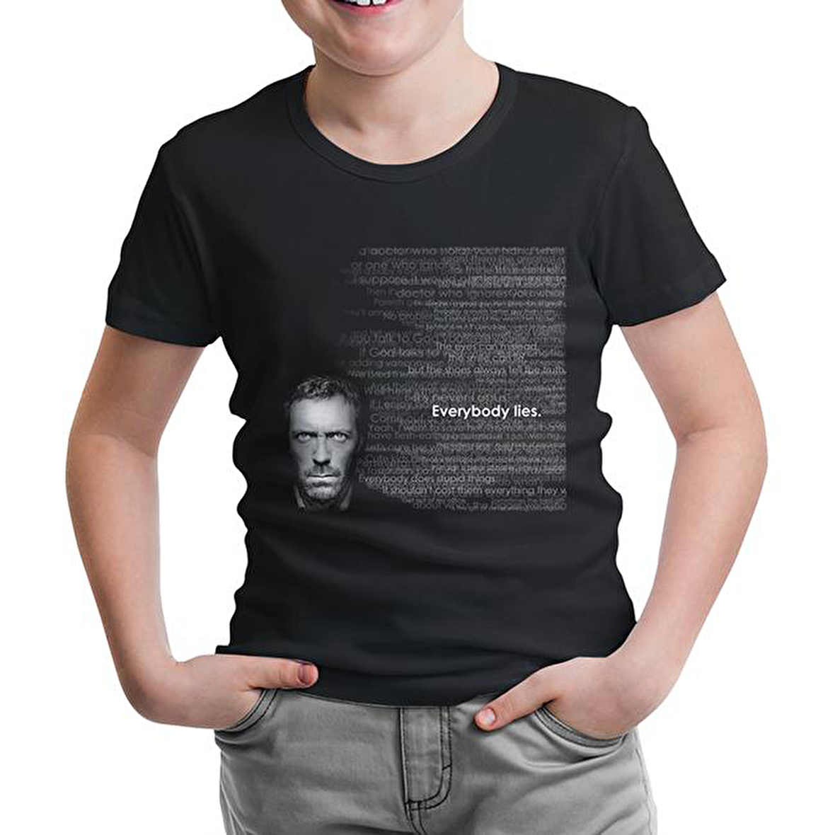 House - Everybody Lies Siyah Çocuk Tshirt