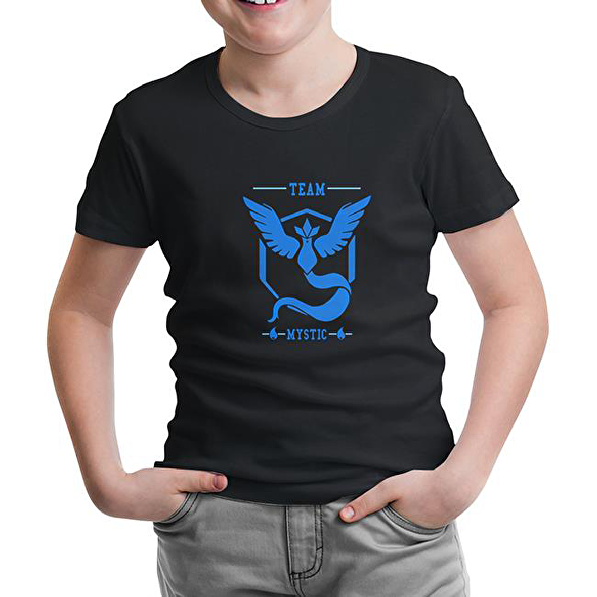 Pokemon Go - Team Mystic Siyah Çocuk Tshirt