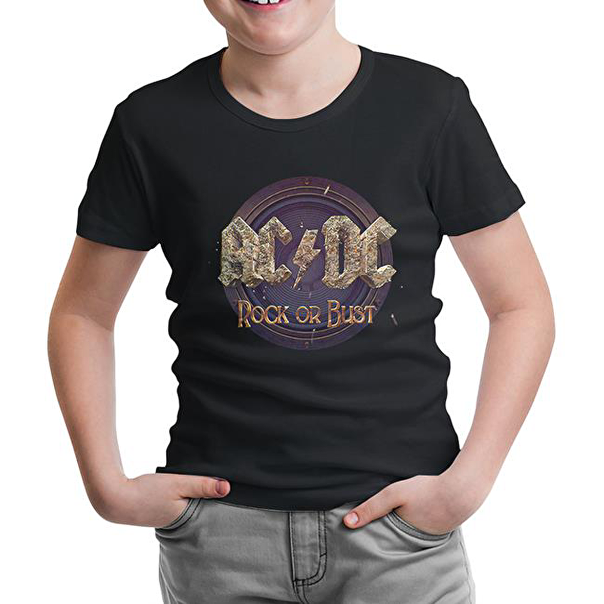 AC DC - Rock or Bust Siyah Çocuk Tshirt