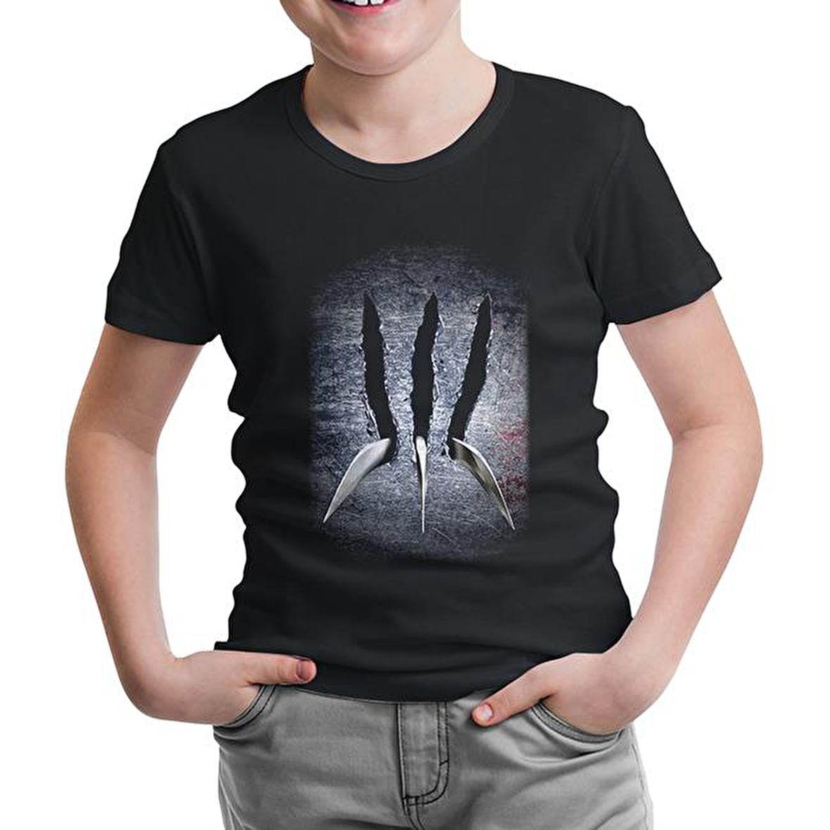 Men Origins Siyah Çocuk Tshirt