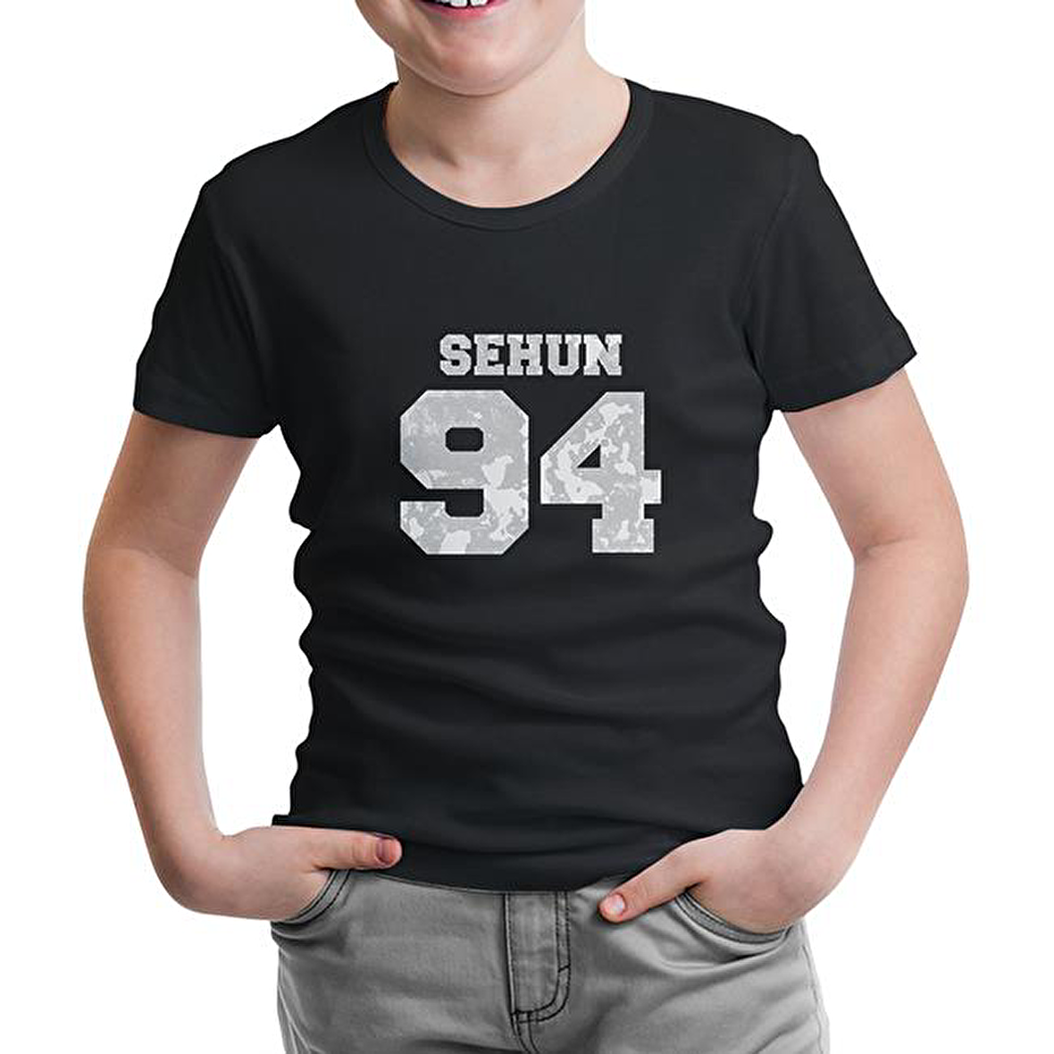 EXO - Sehun 94 Siyah Çocuk Tshirt