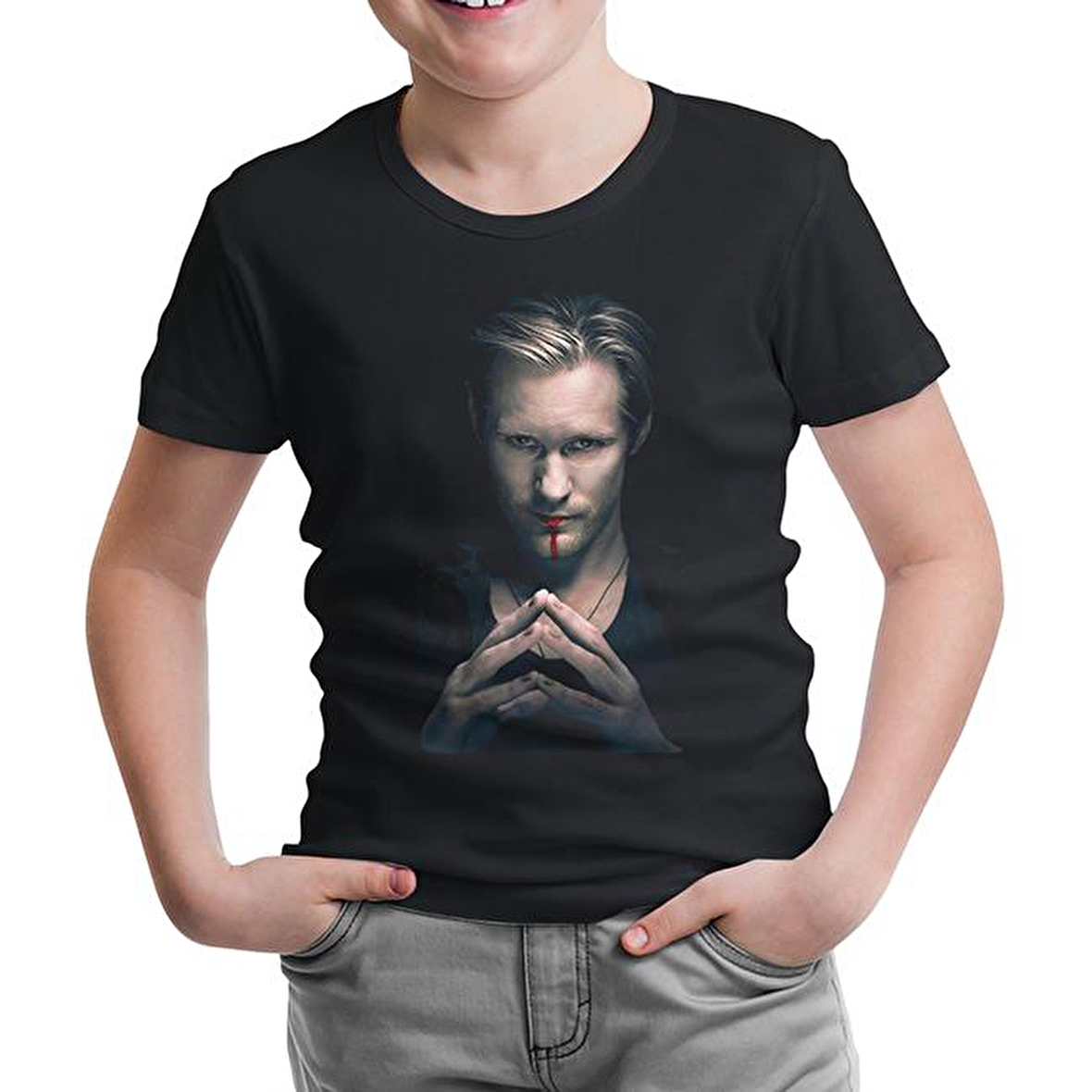 True Blood - Eric Northman Siyah Çocuk Tshirt