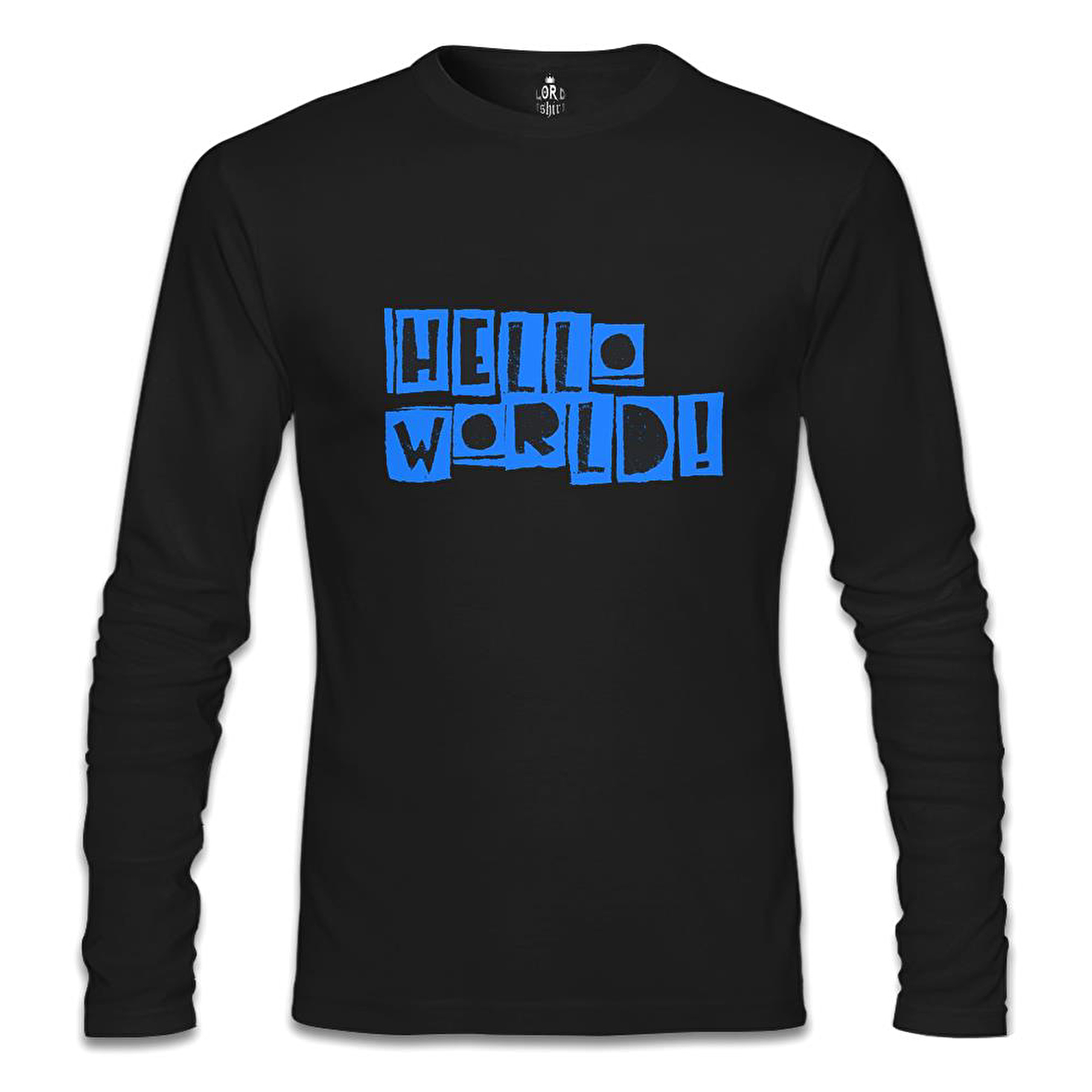 Yazı - Hello World Siyah Erkek Sweatshirt