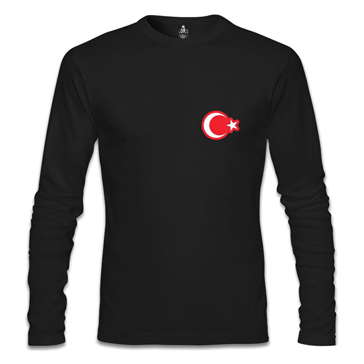Ay Yıldız - Göğüs Logo Siyah Erkek Sweatshirt