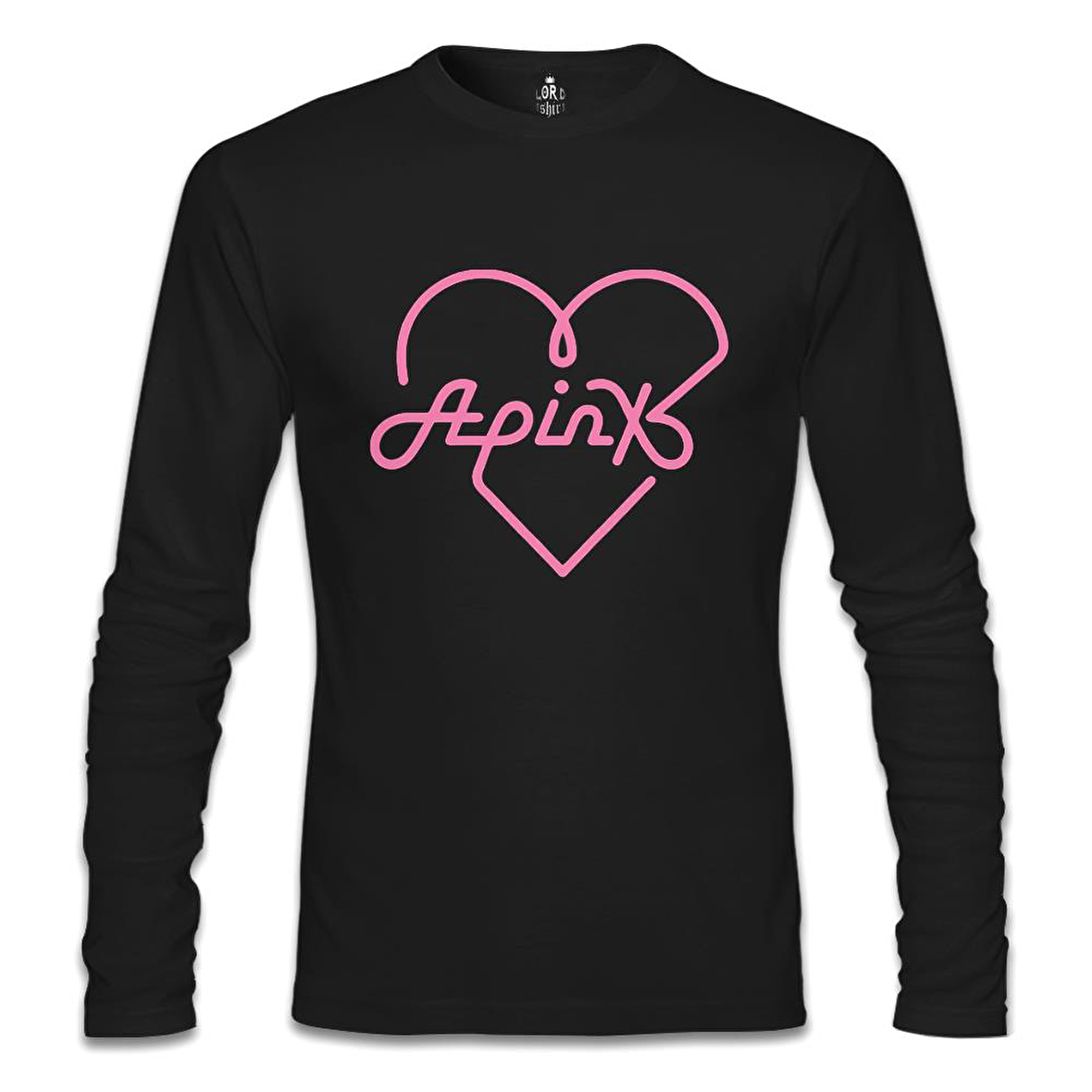 Apink - Logo Kalp Siyah Erkek Sweatshirt