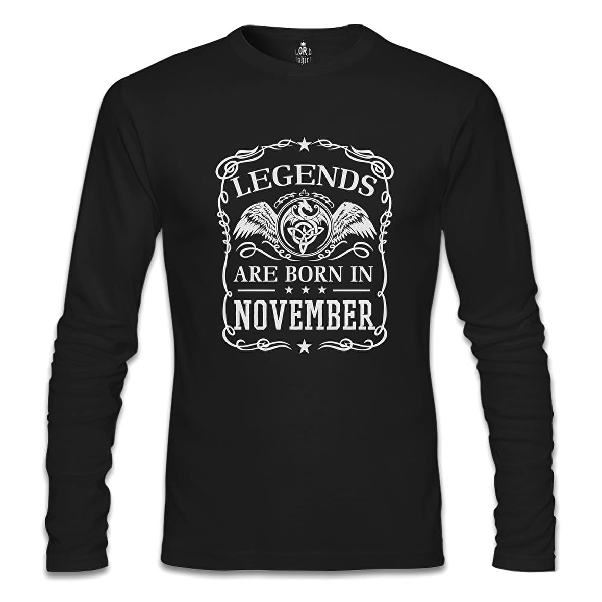 Burç - Born in November Crown Siyah Erkek Sweatshirt
