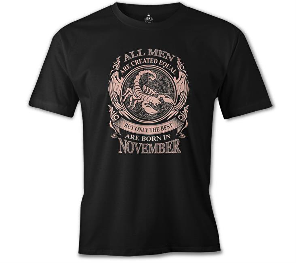 Burç - Born in November Scorpio Siyah Erkek Tshirt