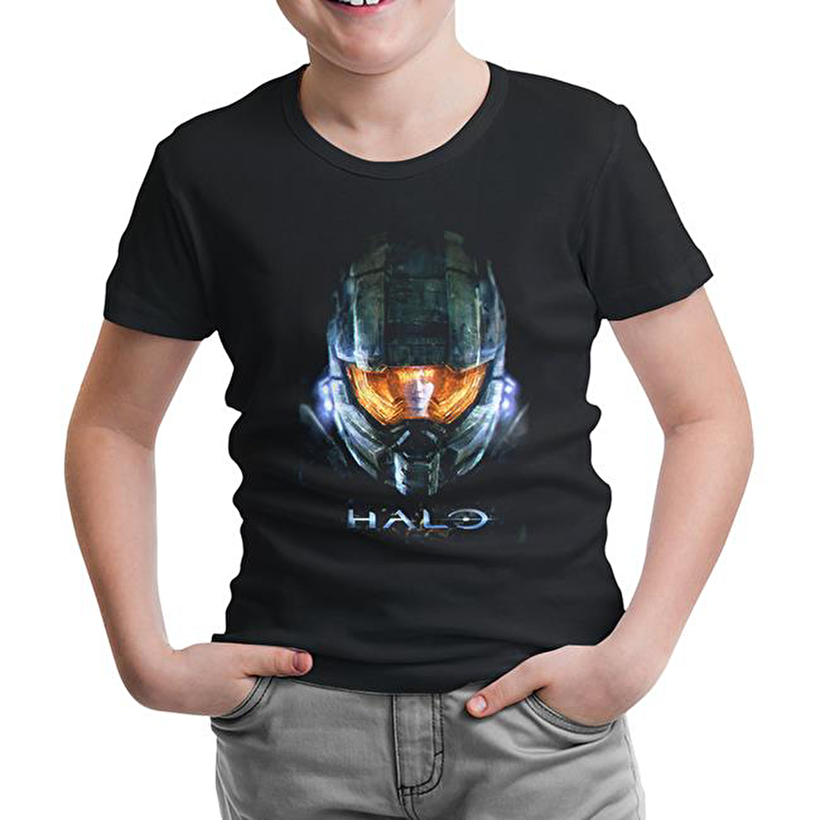 Halo Siyah Çocuk Tshirt