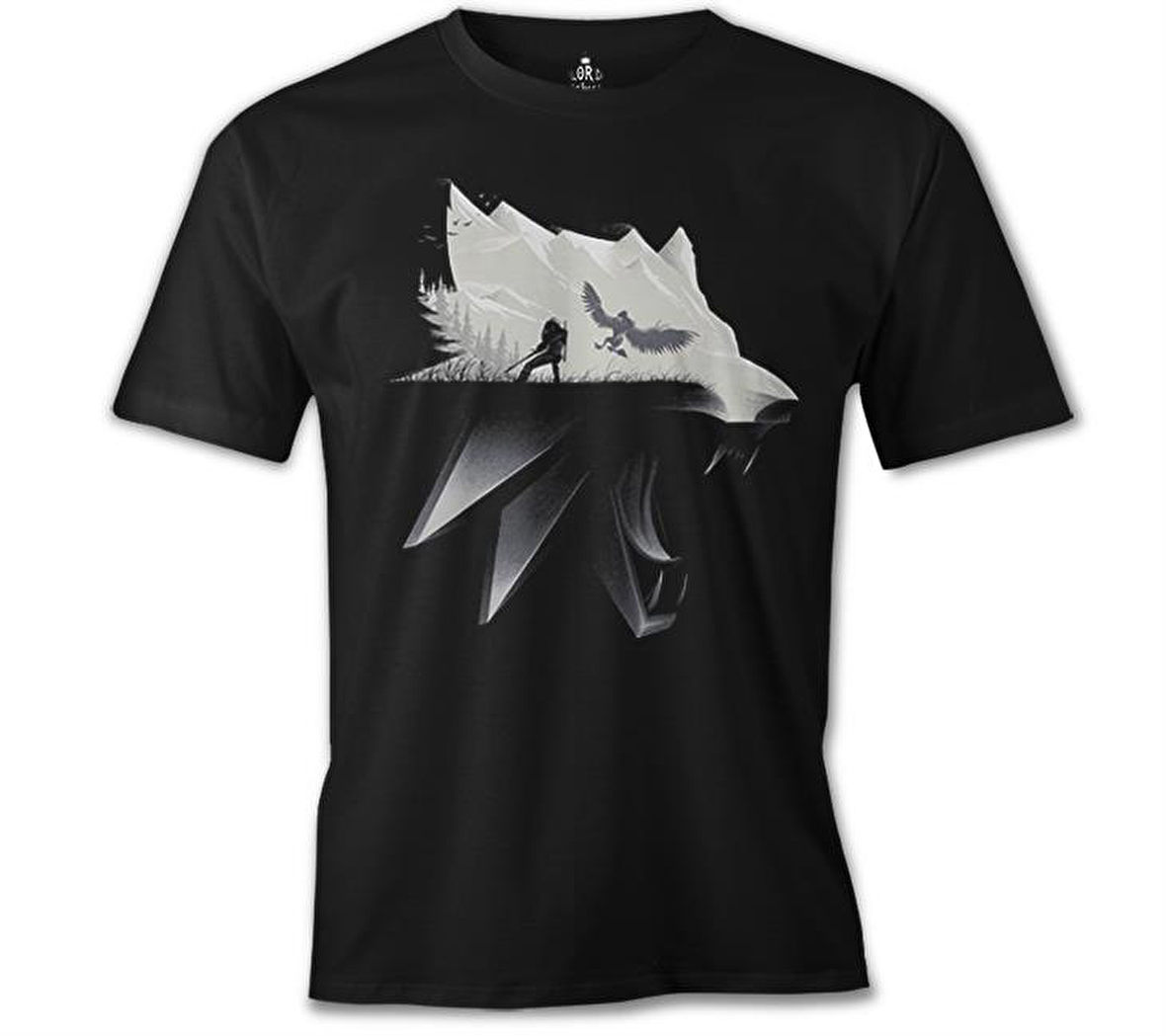 Witcher - Wolf Siyah Erkek Tshirt