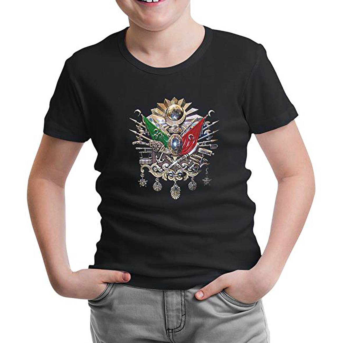 Osmanlı Arması Siyah Çocuk Tshirt
